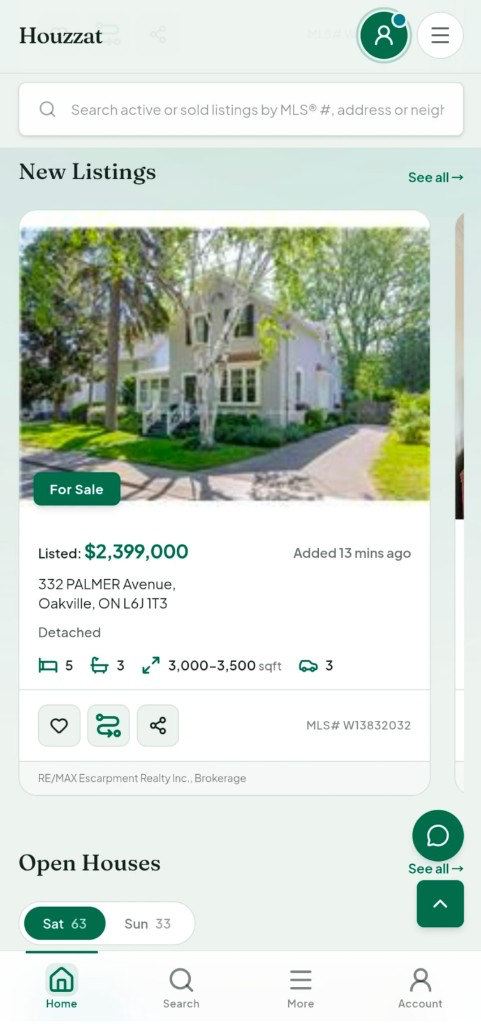 HouzzatPRO consumer property search on mobile